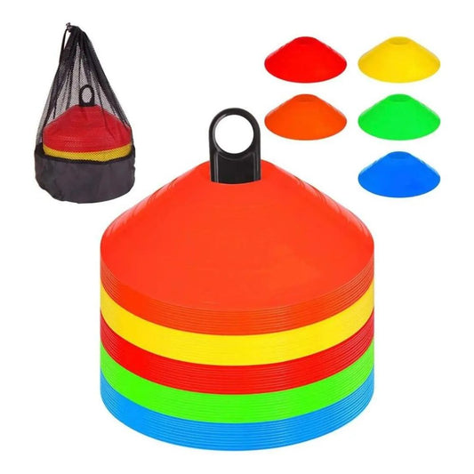 Set Conos Lenteja apilables con asa; base roja y capas con bordes amarillo, verde y azul