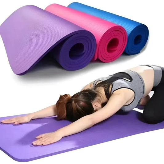 Alfombra de yoga PVC morada, superficie texturizada para ejercicios