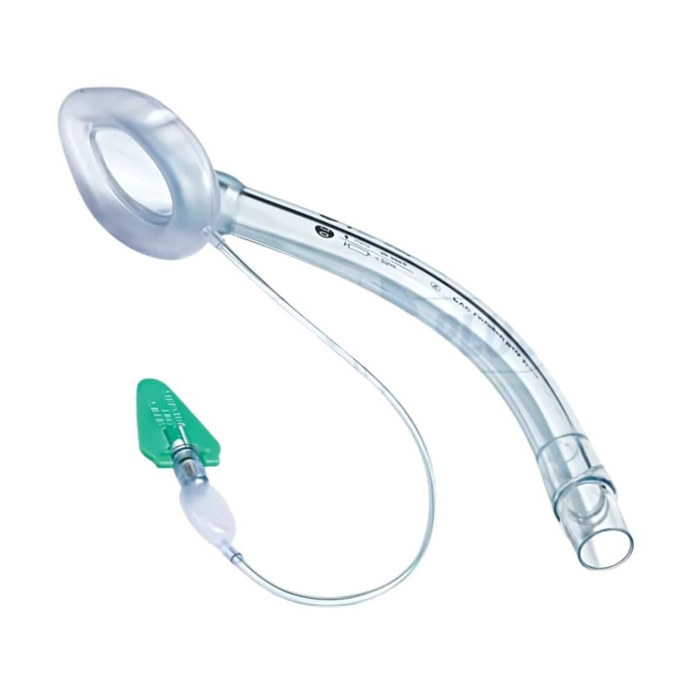 Mascarilla laringea con tubo transparente y conector verde
