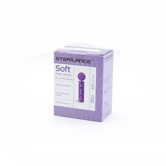 Caja de lancetas estériles Soft 30G para P-glicemia, 100 unidades