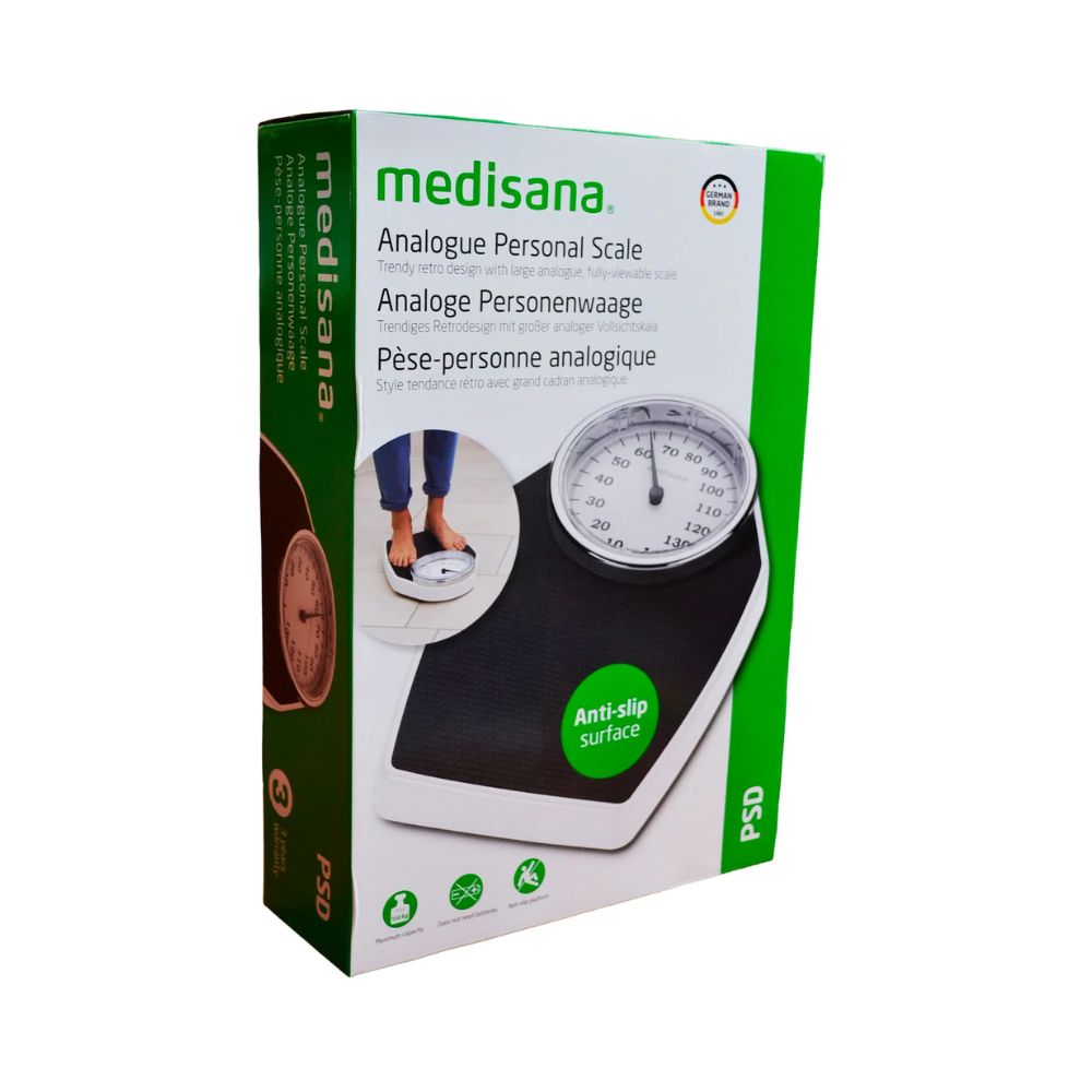 Balanza mecánica analógica PSD: caja con dial circular y superficie antideslizante